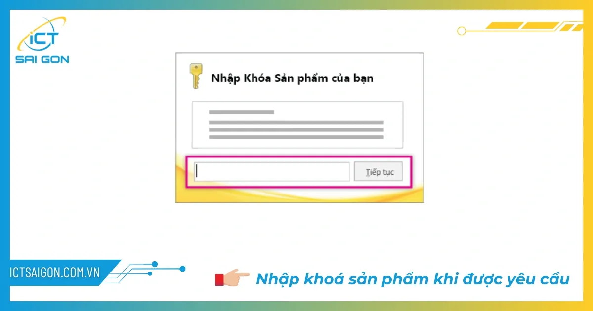 Cửa sổ yêu cầu nhập Product Key 25 ký tự khi cài đặt Office 2010