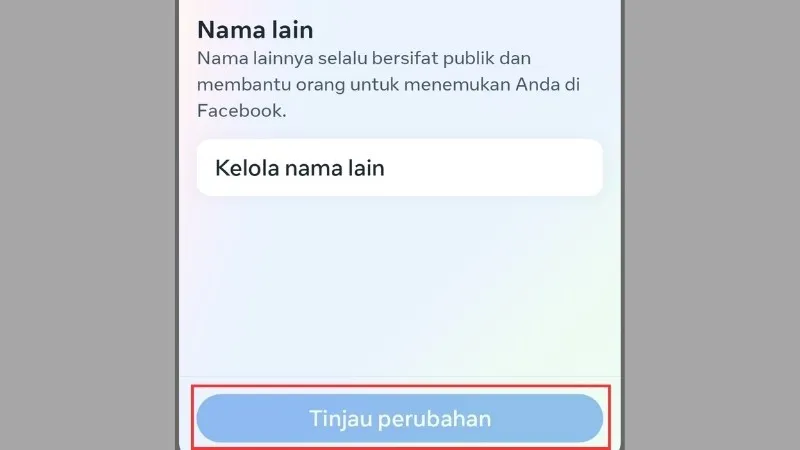 Cuối cùng chọn Tinjau Perubahan