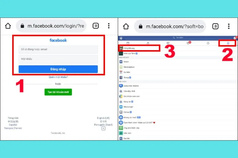 Đăng nhập Facebook và truy cập trang cá nhân để xem ai thường xuyên vào tường Facebook của mình