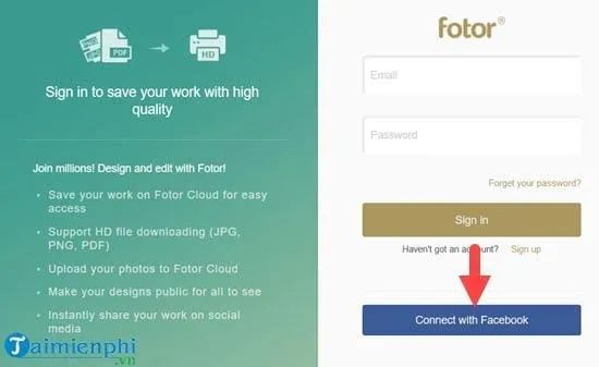 Đăng nhập nhanh bằng Facebook để lưu cover