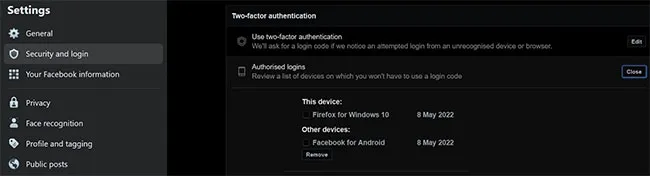 Đăng nhập thông qua một thiết bị hoặc vị trí được công nhận