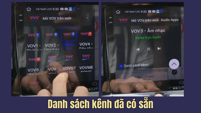 Danh sách các kênh VOV giao thông có thể chuyển đổi