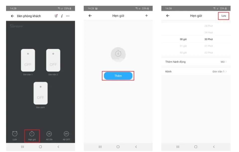 Đặt lịch bật/tắt tự động trên eWelink
