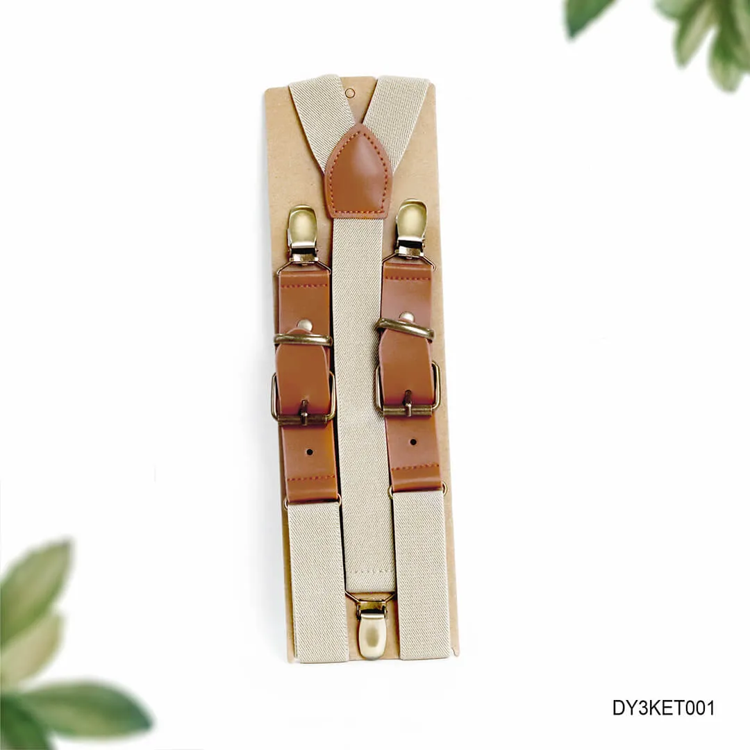 Dây đai chữ Y bản nhỏ màu kem nhạt