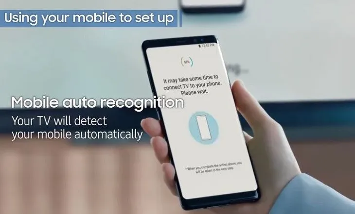 Điện thoại và Smart tivi Samsung tự động nhận diện và kết nối