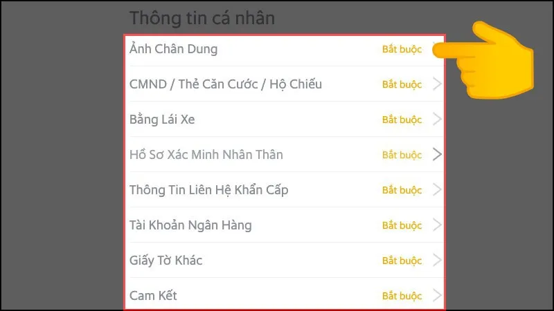Điền thông tin cá nhân và phương tiện chi tiết vào các mục được yêu cầu trong hồ sơ đăng ký tài xế Grab