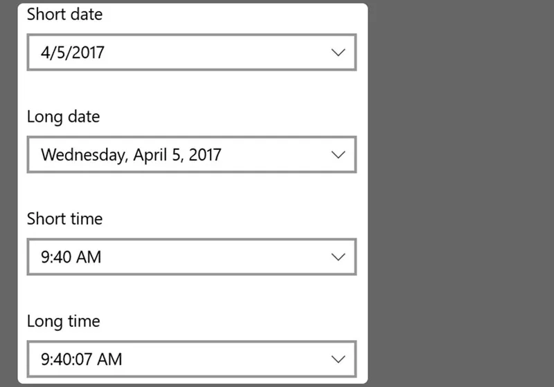 Điều chỉnh định dạng hiển thị thời gian theo ý muốn