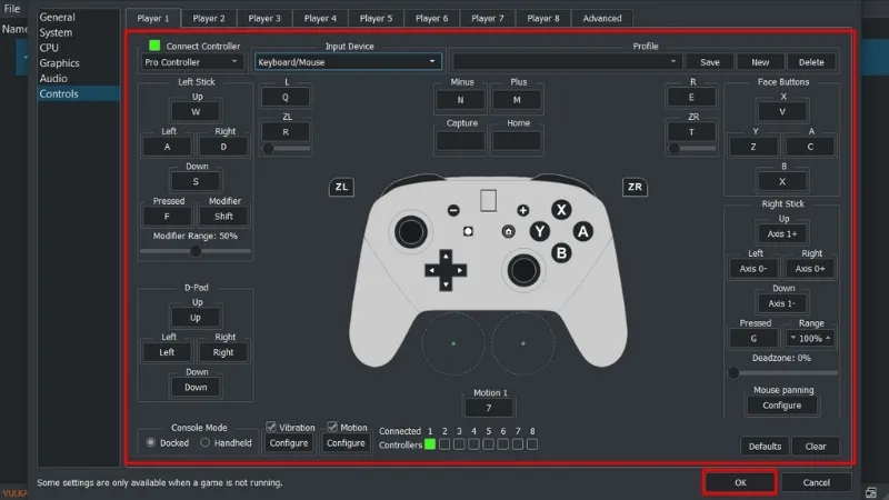 Điều chỉnh lại các phím tắt (mapping controls) cho Yuzu