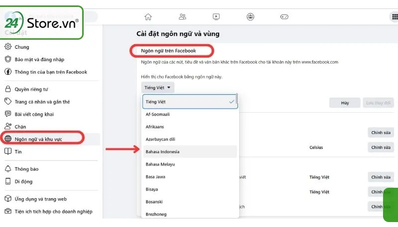 Đổi tên facebook 1 chữ trên máy tính 2023