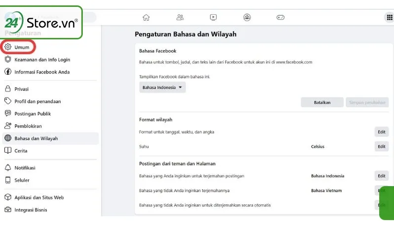 Đổi tên FB trên máy tính