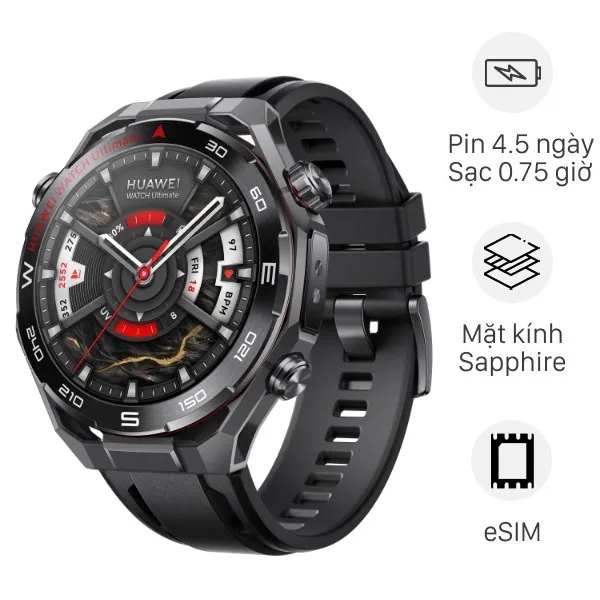 Đồng hồ thông minh Huawei Watch Ultimate 2 dây cao su