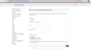 Form báo cáo chi tiết để lấy lại Group Facebook bị hack
