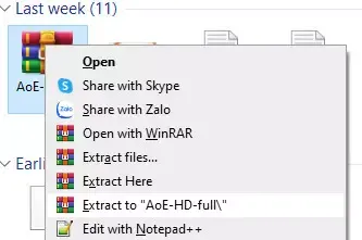 Giải nén file vừa tải.