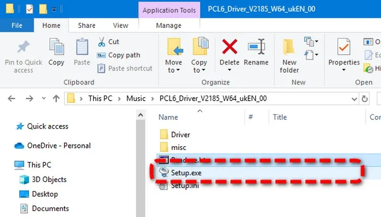 Giải nén tệp driver máy in Canon LBP 251dw vừa tải về
