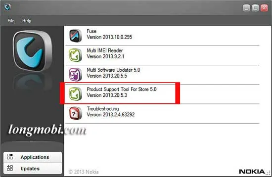 Giao diện chính của Nokia Care Suite, một công cụ quan trọng trong việc quản lý phần mềm điện thoại Lumia