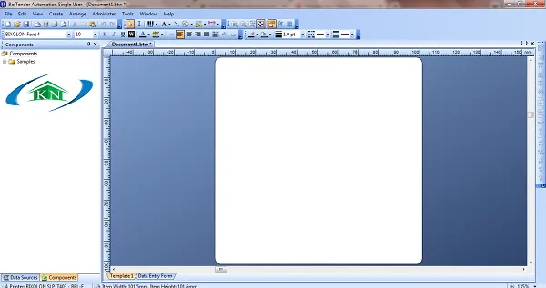 Giao diện chính của phần mềm thiết kế tem nhãn Bartender sau khi hoàn tất cài đặt