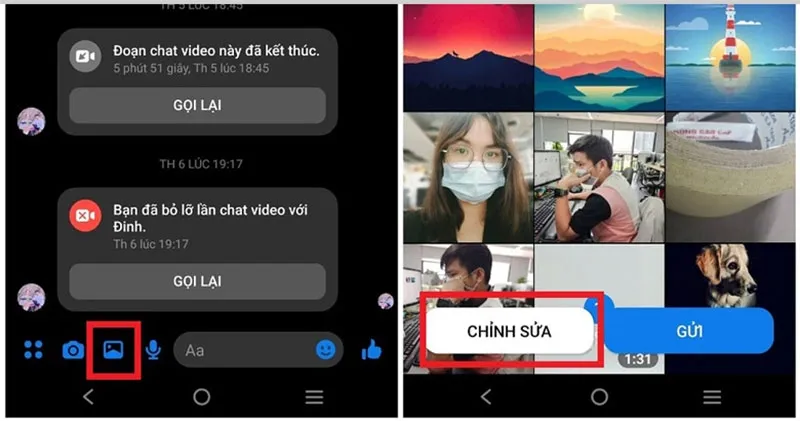 Giao diện chỉnh sửa video dài trước khi đăng lên Story Facebook trên Android