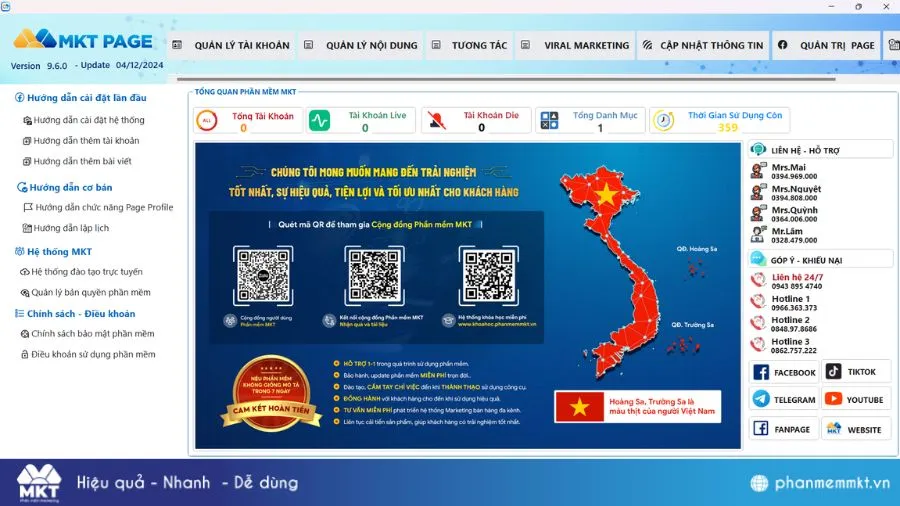 Giao diện công cụ tự động tham gia nhóm Facebook bằng fanpage