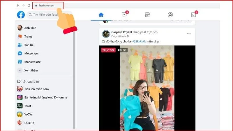 Giao diện đăng nhập hoặc trang chủ Facebook trên máy tính