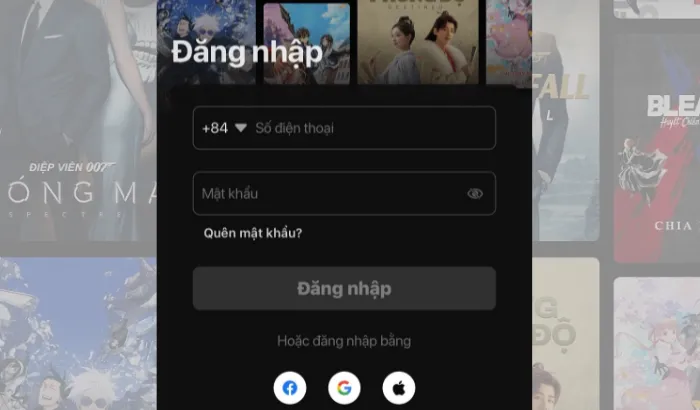 Giao diện đăng nhập tài khoản FPT Play, chuẩn bị cho quá trình tải video từ FPT Play.