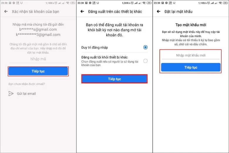 Giao diện đặt mật khẩu mới cho tài khoản Facebook trên trình duyệt