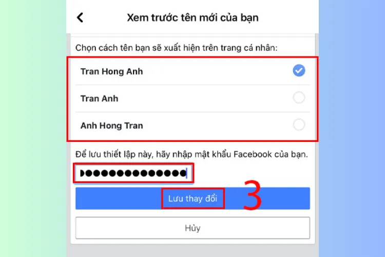 Giao diện điền thông tin và tải giấy tờ tùy thân để thay đổi tên trên Facebook