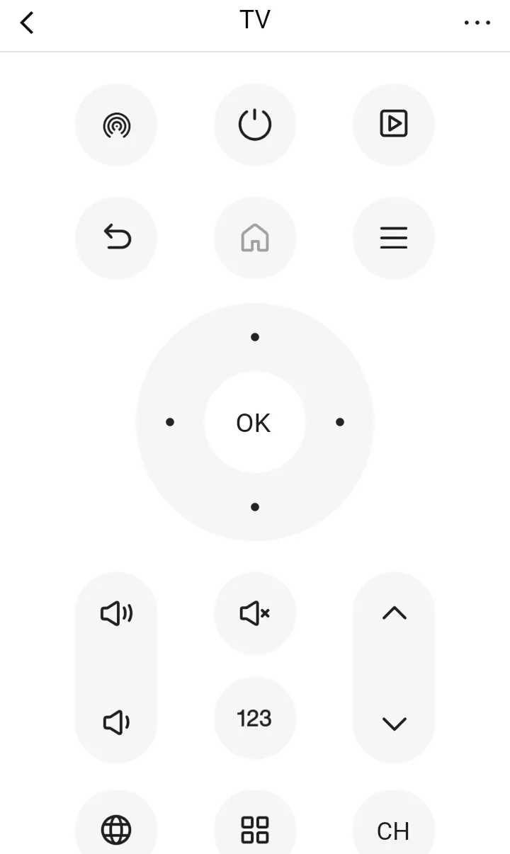 Giao diện điều khiển TV Samsung ảo trên ứng dụng BroadLink