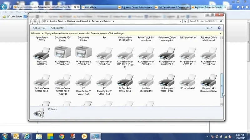 Giao diện driver máy in Fuji Xerox