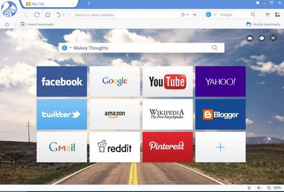 giao diện duyệt web uc browser trên pc thể hiện tốc độ tải nhanh