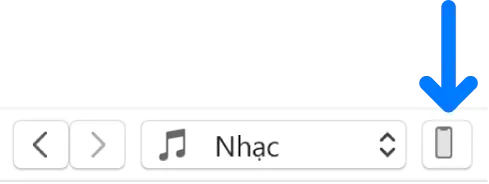 Giao diện iTunes trên PC với nút thiết bị iPhone được chọn để truy cập tính năng chia sẻ video