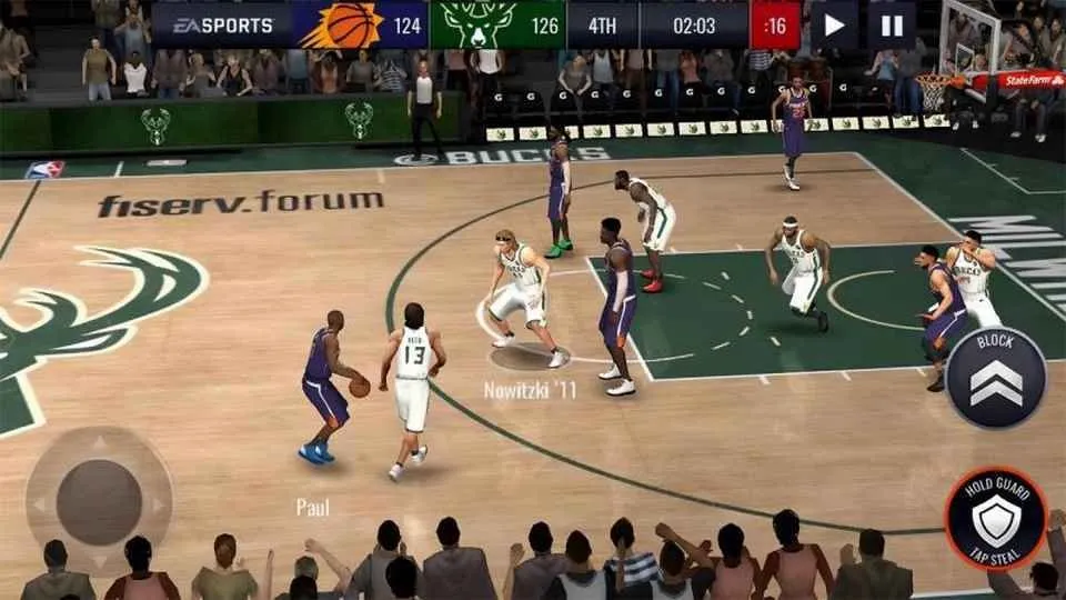 Giao diện lối chơi và điều khiển trong NBA LIVE Mobile, ảnh hưởng đến hiệu suất của cầu thủ mới mua