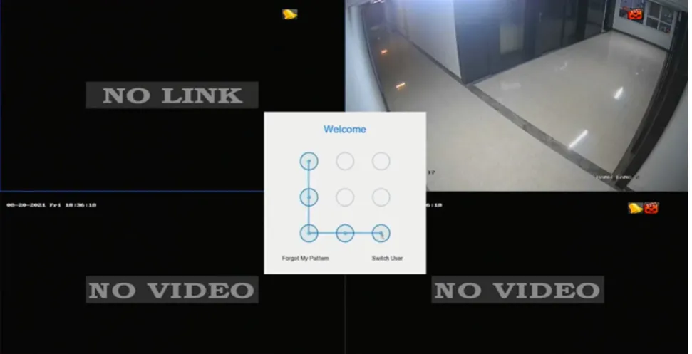 Giao diện màn hình chính của đầu ghi hình kết nối trực tiếp với màn hình