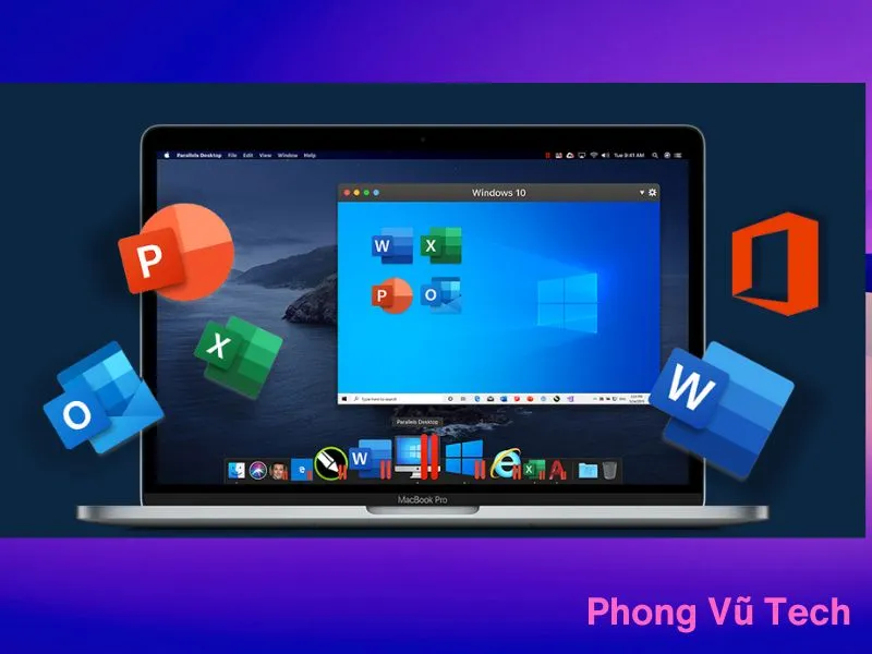 Giao diện Microsoft Word và Excel cho Mac, minh họa việc cài đặt phần mềm văn phòng