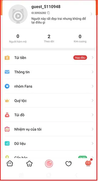 Giao diện người dùng sau khi hoàn tất đăng nhập và nạp tiền, sẵn sàng sử dụng Nocoin đã mua.