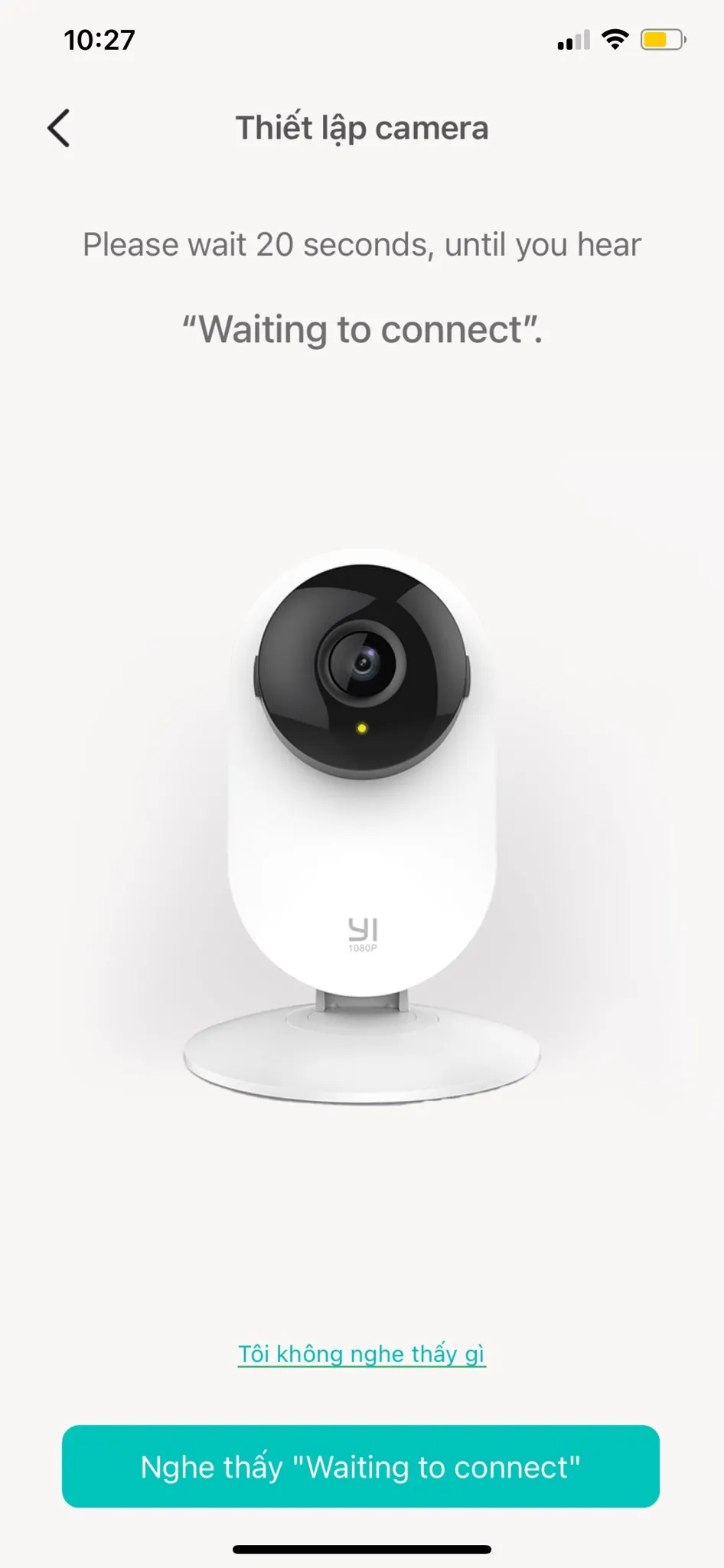 Giao diện nhập mật khẩu Wi-Fi 2.4GHz cho camera an ninh Yi Home