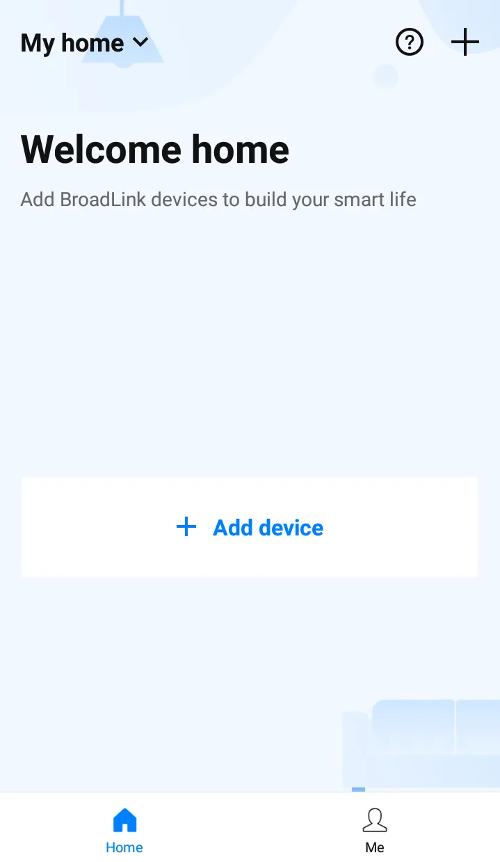 Giao diện quản lý chính của ứng dụng BroadLink sau khi cài đặt
