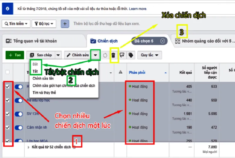 Giao diện Quảng cáo trong Trình quản lý quảng cáo Meta Business Suite