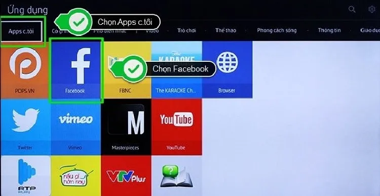Giao diện sử dụng Facebook Watch sau khi đăng nhập thành công trên tivi LG