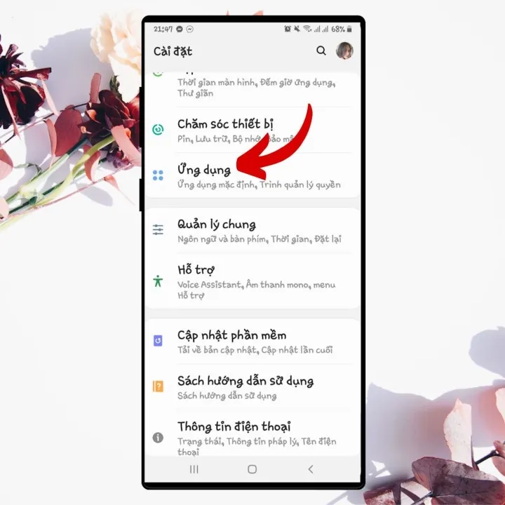 Giao diện tìm kiếm ứng dụng đáng ngờ trong phần cài đặt của điện thoại