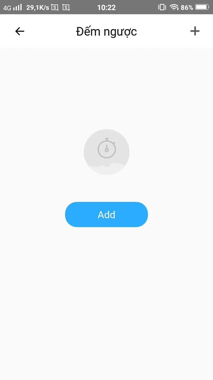 Giao diện tính năng Đếm ngược (Countdown) của Sonoff trong eWeLink