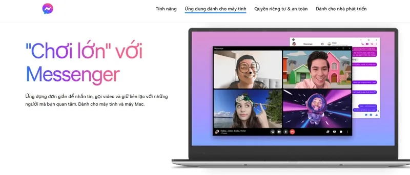 Giao diện trang tải ứng dụng Messenger Desktop cho macOS