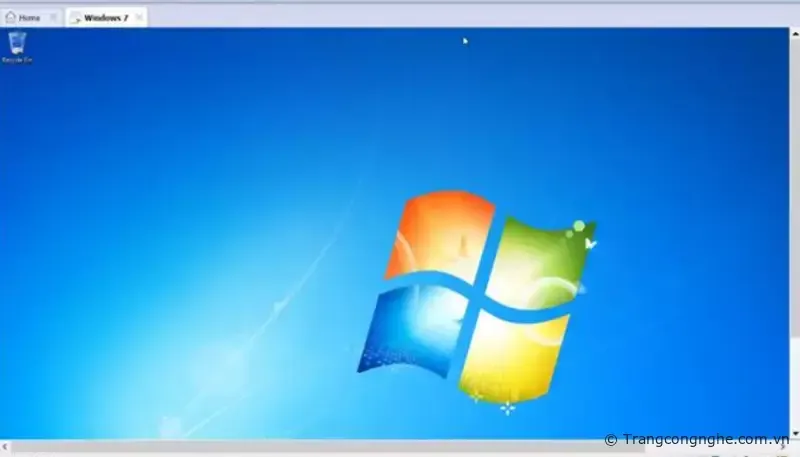 Giao diện Windows 7 đã được cài đặt thành công trên máy ảo VMware