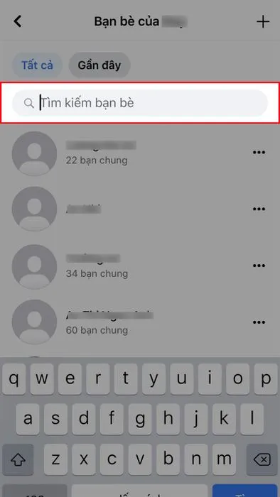 Gõ tên bạn bè vào ô Tìm kiếm bạn bè để kiểm tra trạng thái hoạt động