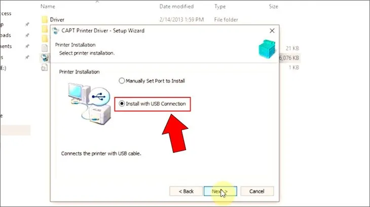 Hãy chọn kết nối với USB để máy in có thể linh hoạt kết nối với nhiều thiết bị