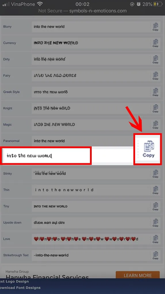 Hệ thống sẽ hiện ra
