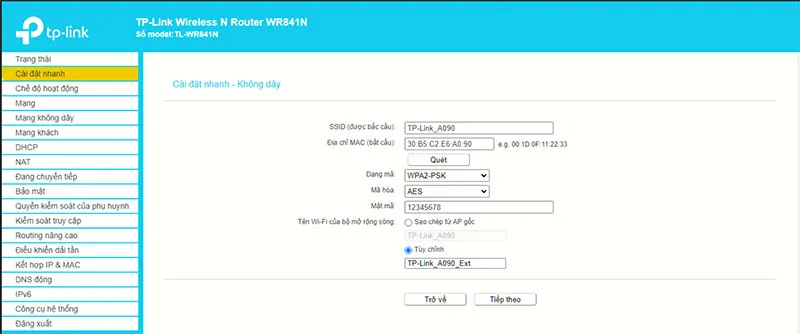 Hệ thống tự động cập nhật tên và mật khẩu cho Modem WiFi chính