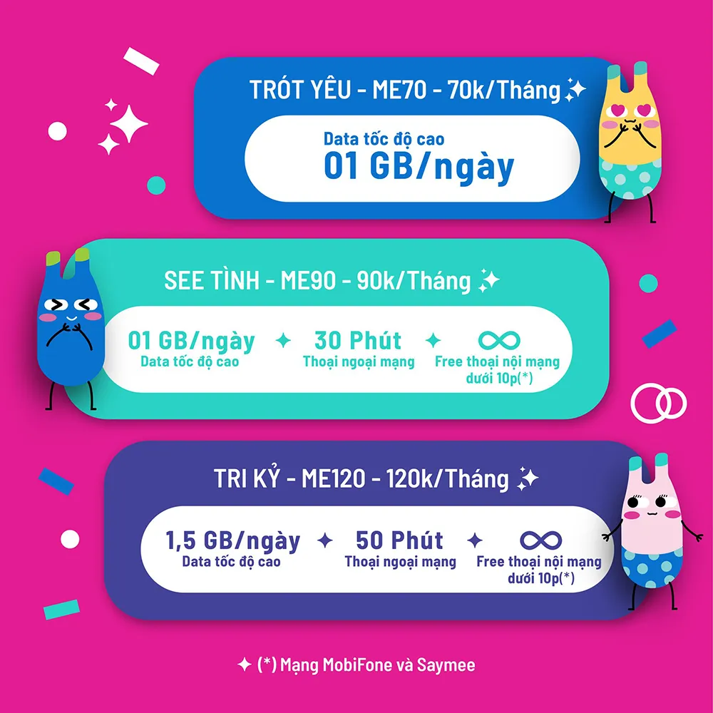 Hình ảnh giới thiệu gói cước data ưu đãi của Saymee (Gói cước Trót yêu See tình Tri kỷ Saymee)