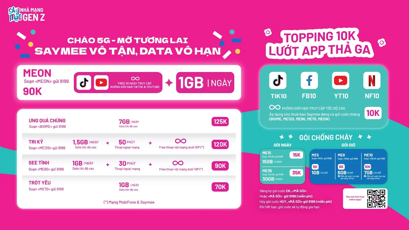 Hình ảnh giới thiệu gói cước Saymee MEON