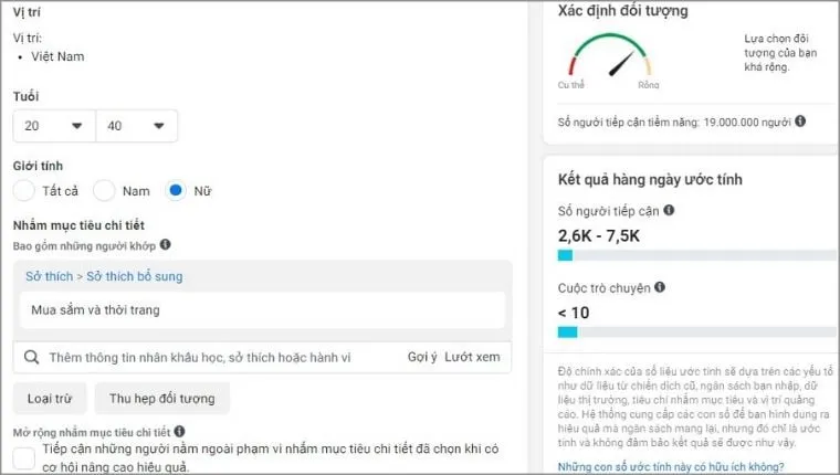 Hình ảnh minh họa chiến lược Simple Target trong việc tạo tệp khách hàng trên Facebook