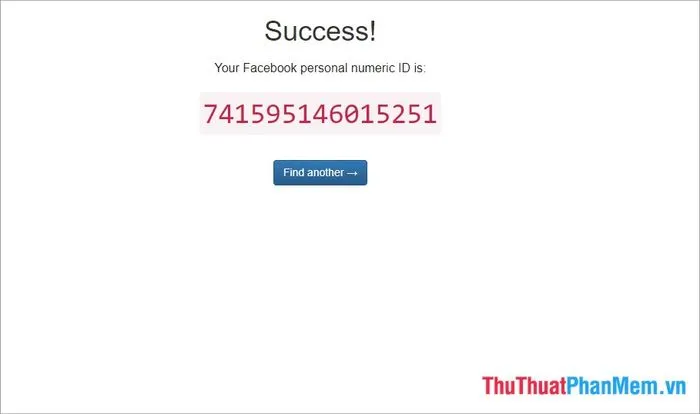 Hình ảnh minh họa kết quả ID dạng số được hiển thị